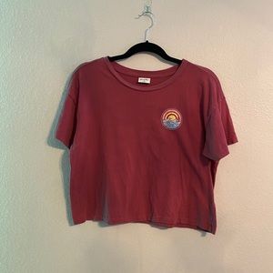 Cropped Burgundy Wave Top